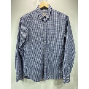 J.CREW Blue White Checked Slim Fit Button Down Shirt Men's  Small 34"-36" Chest